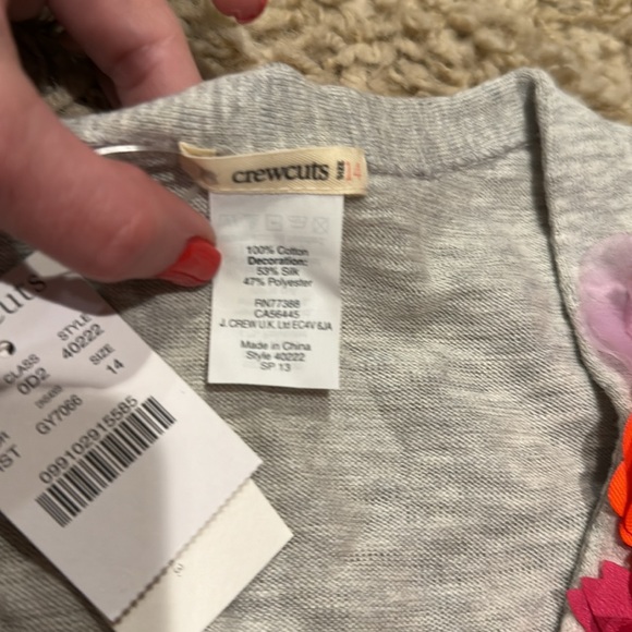 NWT Crewcuts Gray Cardigan with Multi Color Flower Accents - Picture 5 of 6